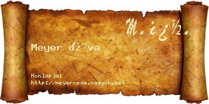 Meyer Éva névjegykártya